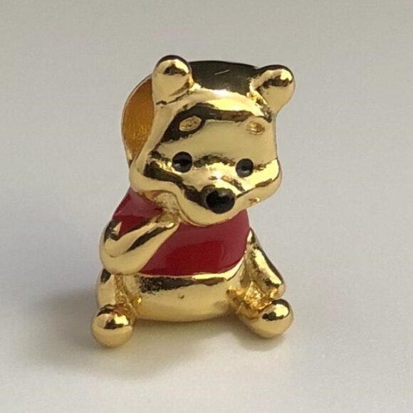 Disney Pandora Winnie the Pooh Bear Charm Gold plated - Picture 6 of 13